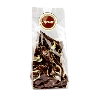 120g Zartbitterschokoladenbruch mit weißer Schokolade und Espressobohnen